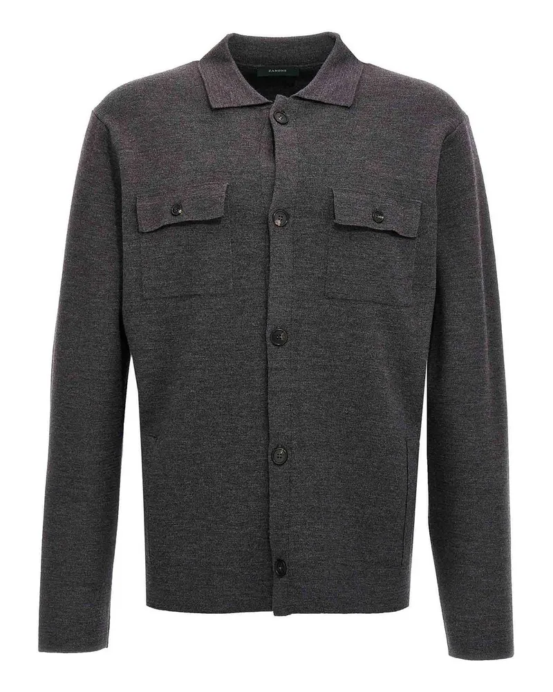 Zanone Cardigan - Grau Grau