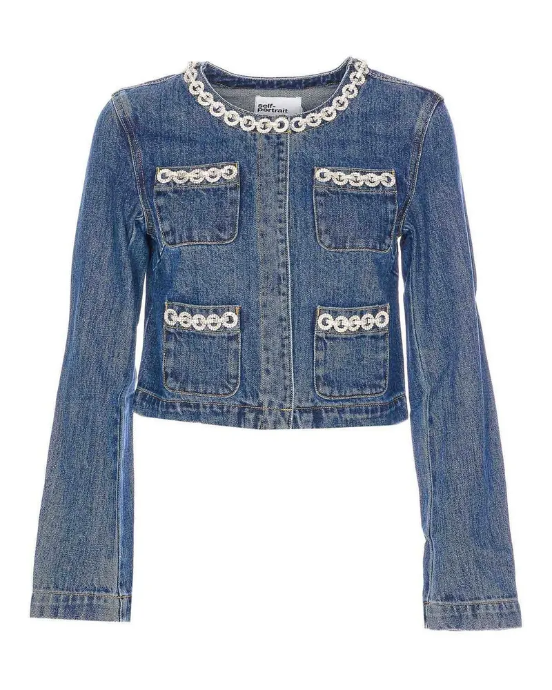 Self-Portrait Jeansjacke - Blau Blau