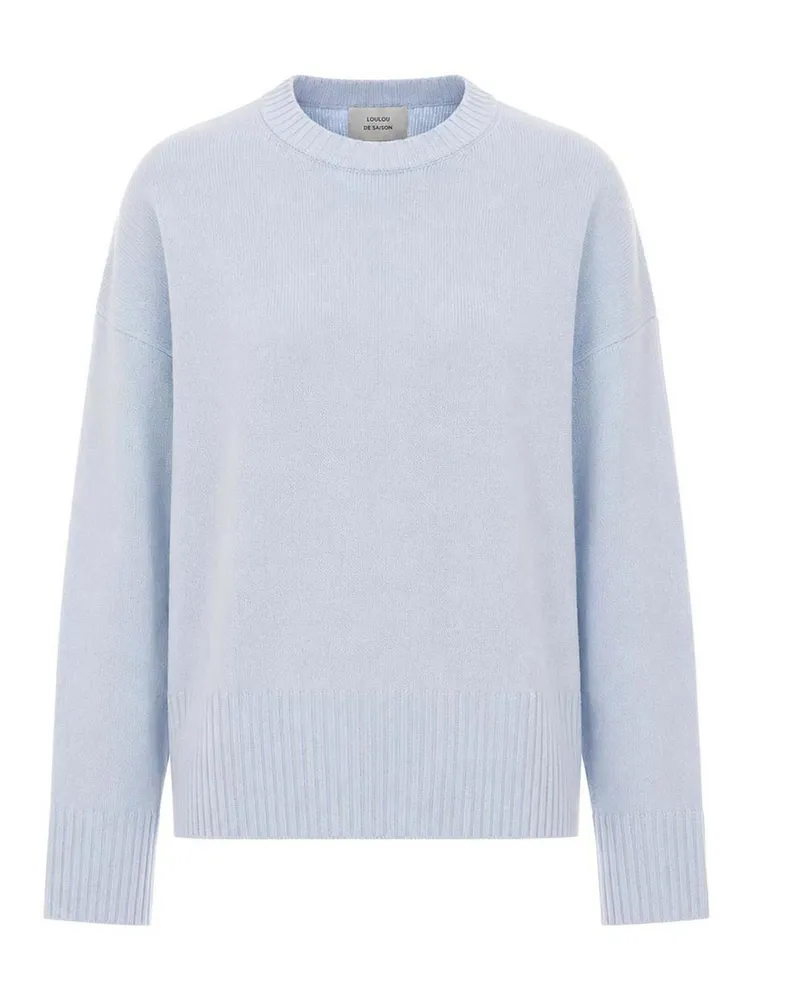 Loulou Studio Rundhalspullover - Blau Blau