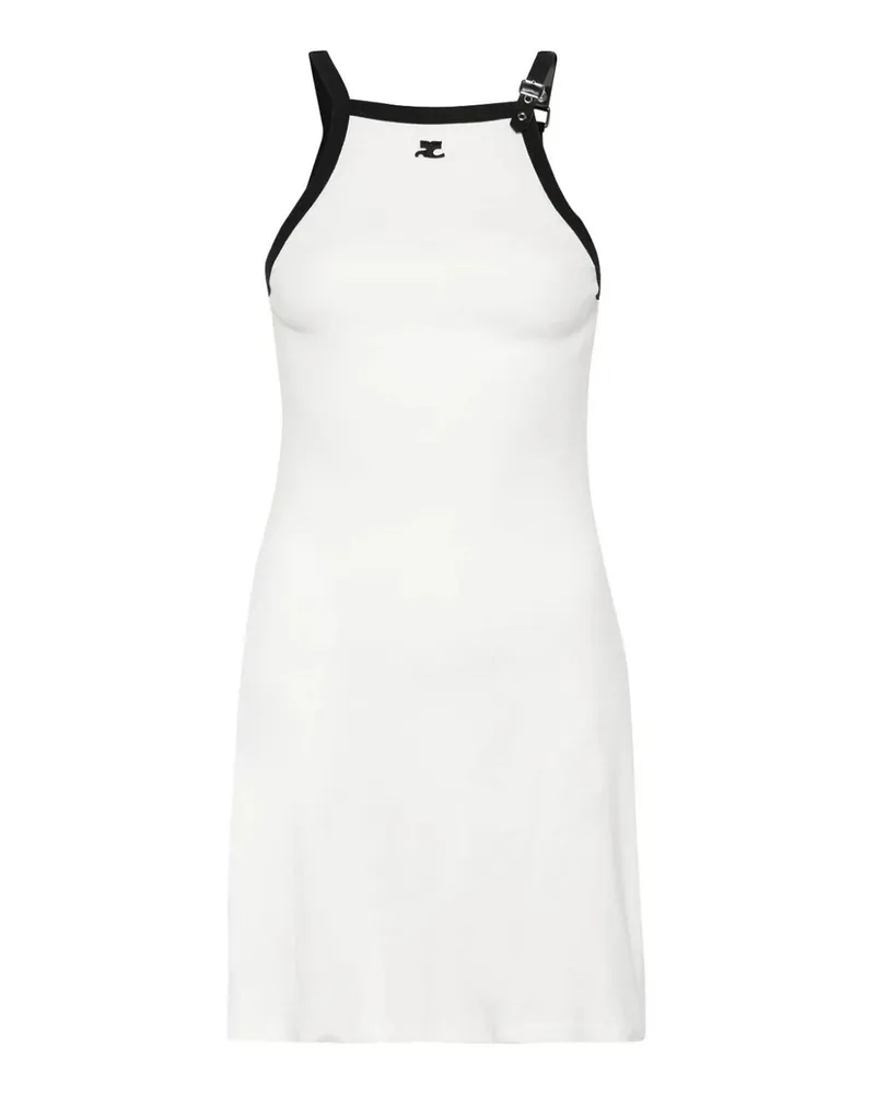 Courrèges Knielanges Kleid - Weiß Weiß