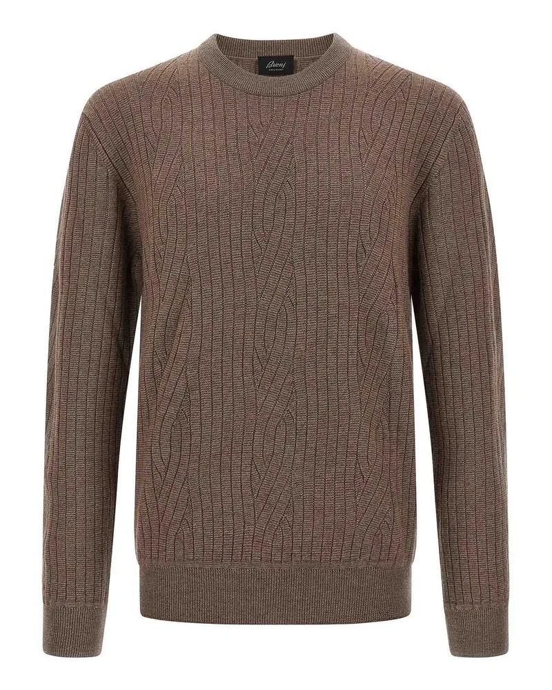 Brioni Rundhalspullover - Braun Braun