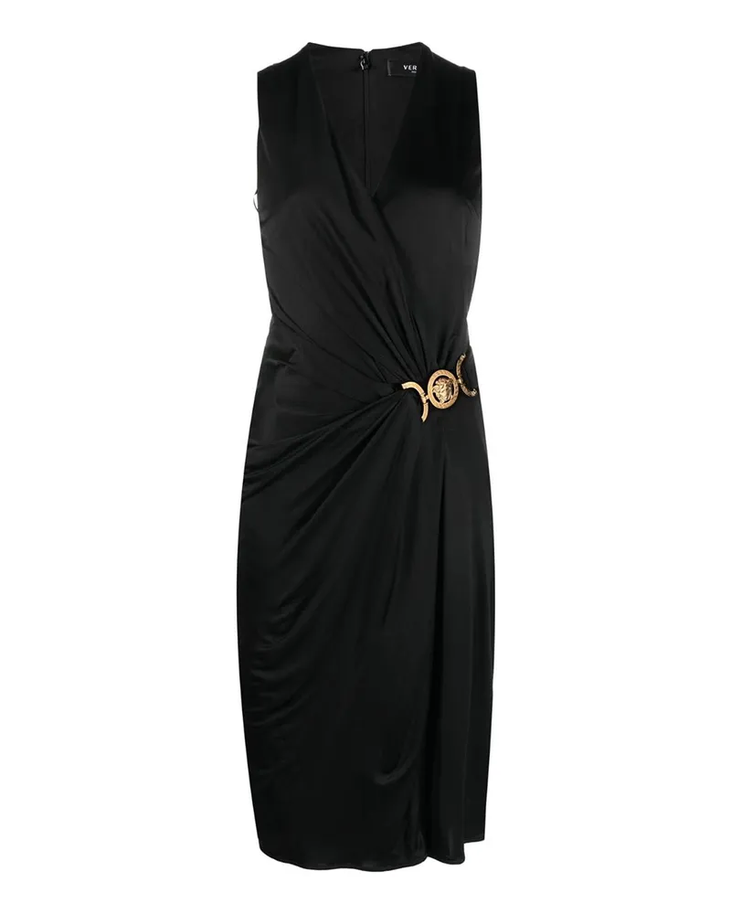 Versace Knielanges Kleid - Schwarz Schwarz