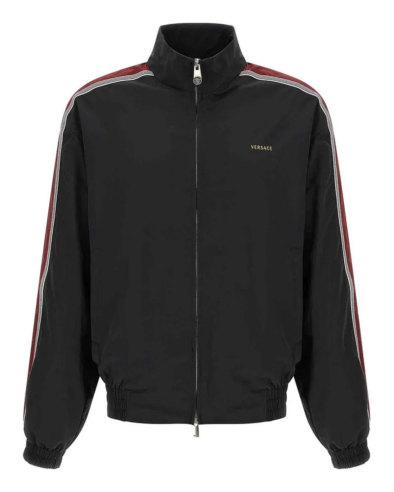 Versace Knielanger Mantel - Schwarz Schwarz