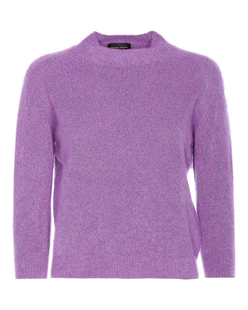 Roberto Collina Rundhalspullover - Lila Lila