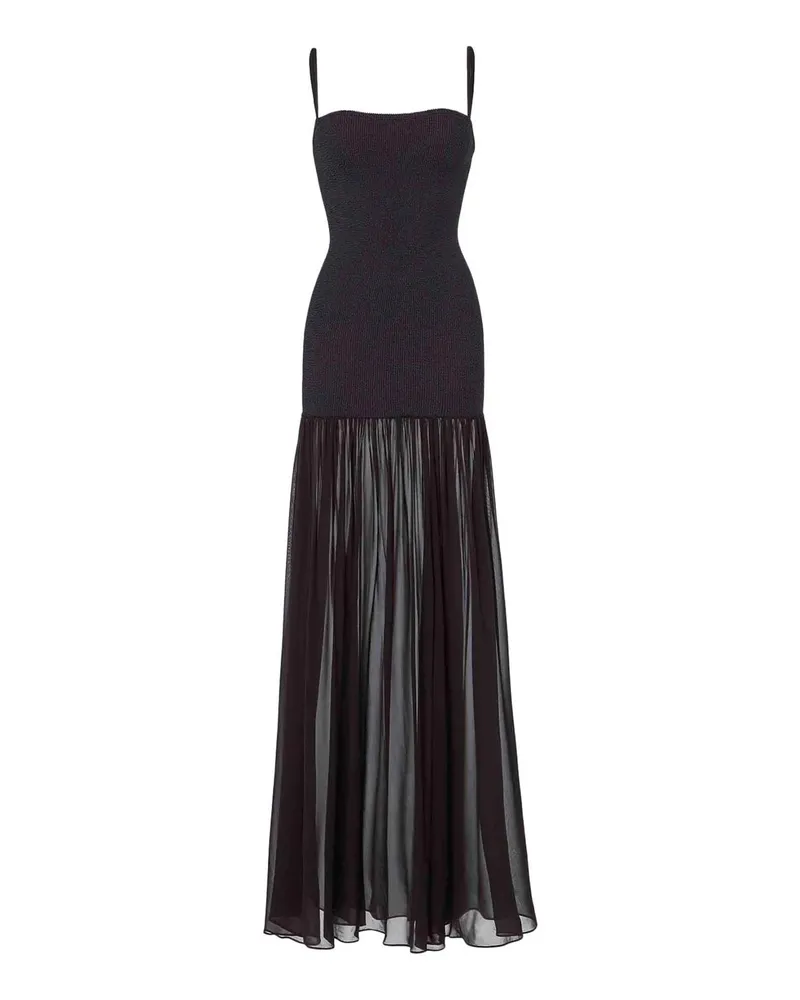 Hunza G Knielanges Kleid - Schwarz Schwarz