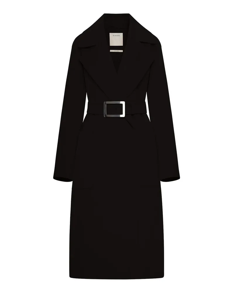SPORTMAX Knielanger Mantel - Schwarz Schwarz