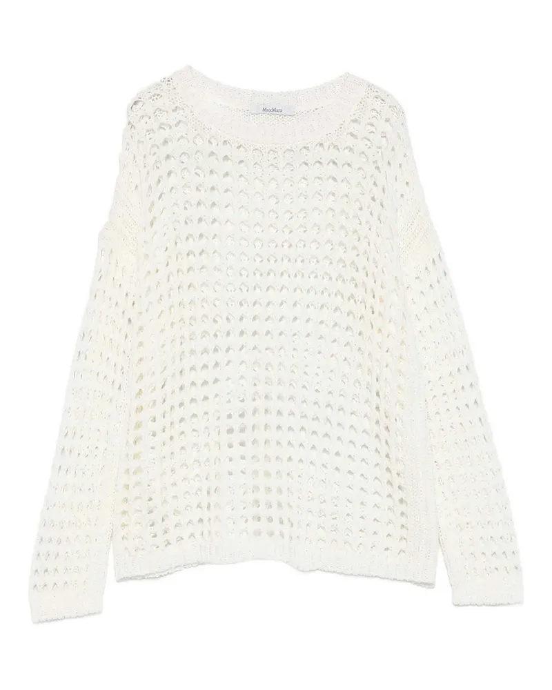 Max Mara Rundhalspullover - Creme Creme