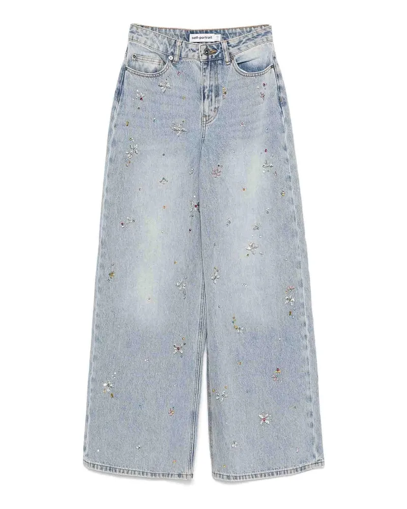 Self-Portrait Bootcut Jeans - Blau Blau