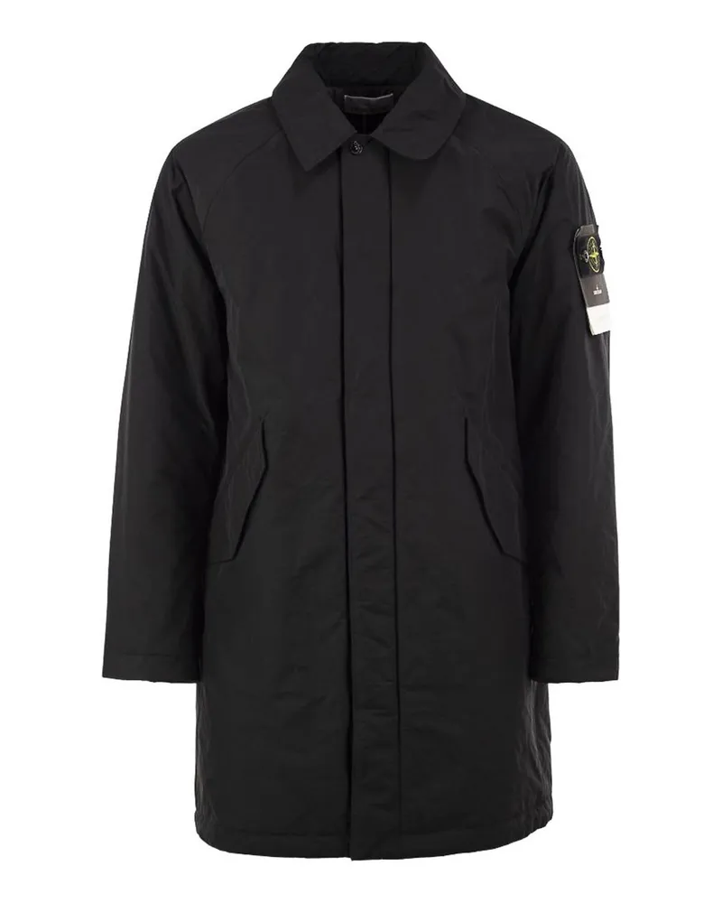 Stone Island Langer Mantel - Schwarz Schwarz