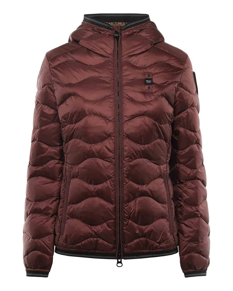 Blauer Daunenjacke - Rot Rot