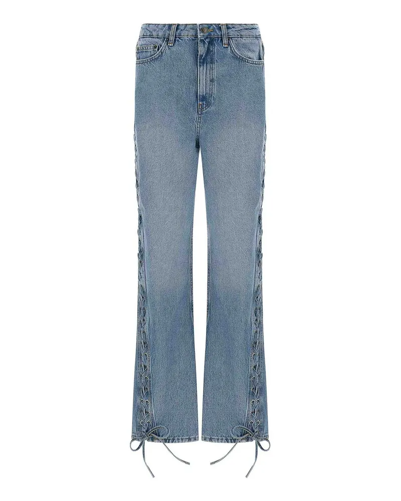 ROTATE Birger Christensen Straight Leg Jeans - Hellblau Hellblau