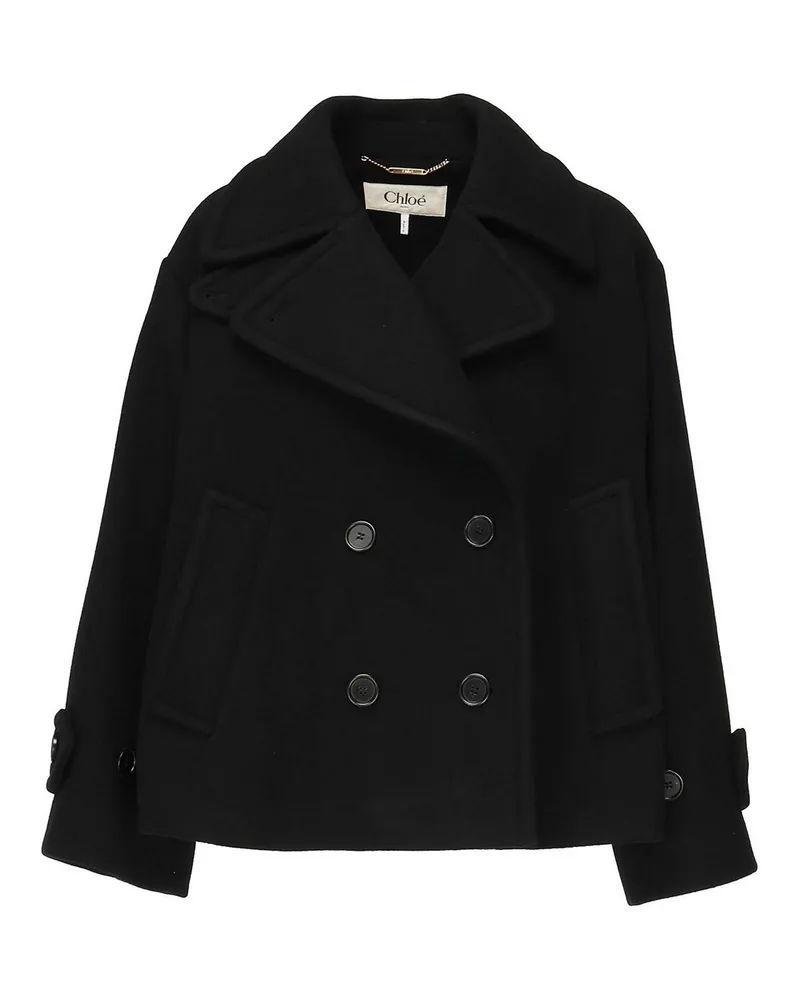 Chloé Kurzer Mantel - Schwarz Schwarz
