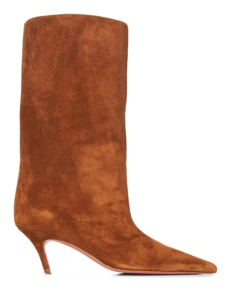 Amina Muaddi Stiefel - Beige Beige