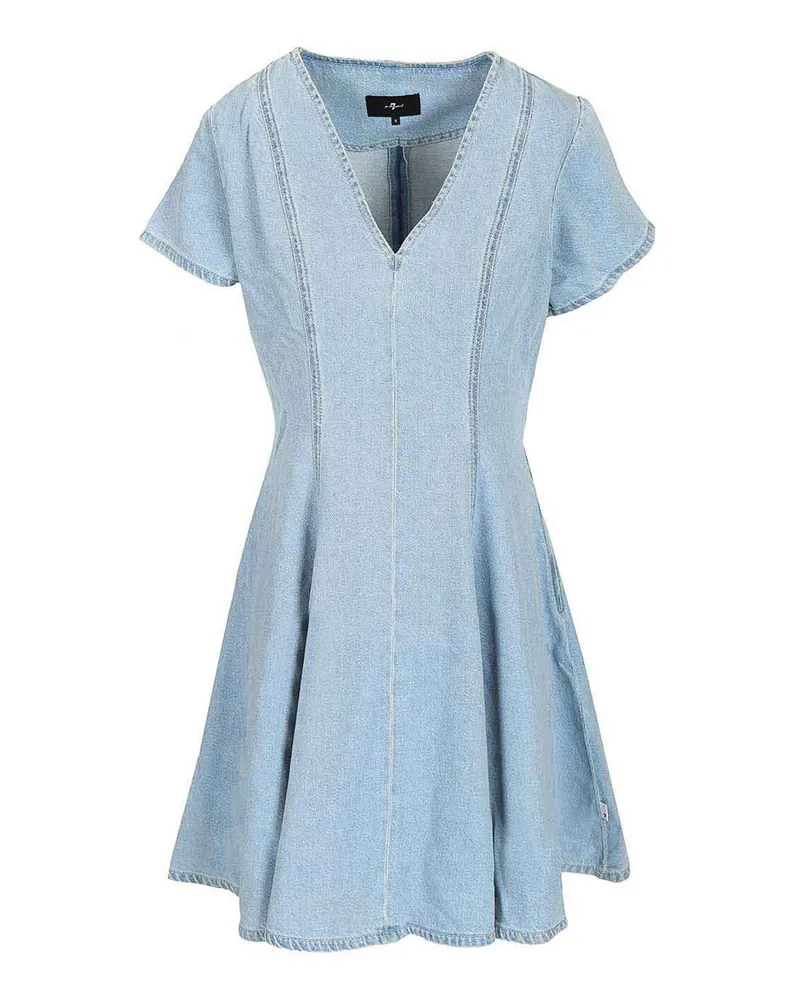 7 for all mankind Knielanges Kleid - Hellblau Hellblau