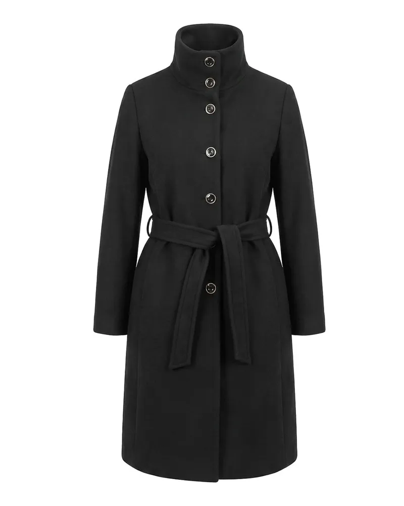 Pinko Knielanger Mantel - Schwarz Schwarz
