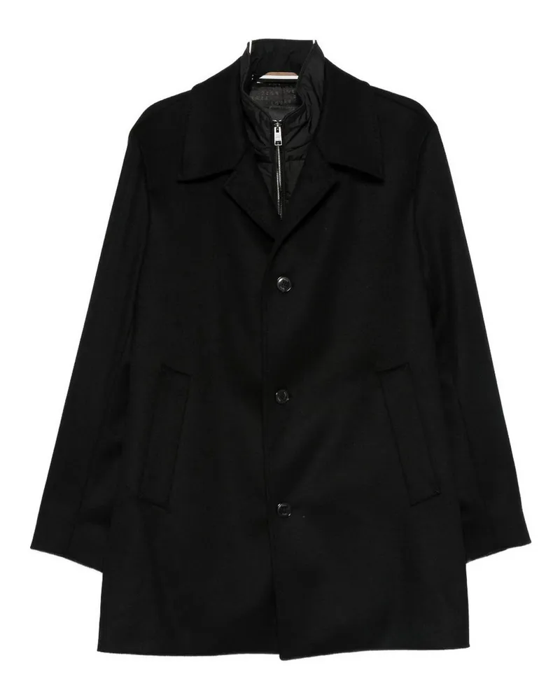 HUGO BOSS Knielanger Mantel - Schwarz Schwarz
