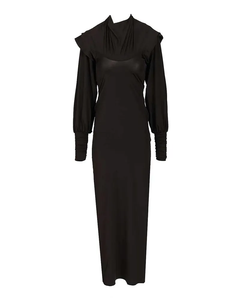 ROTATE Birger Christensen Knielanges Kleid - Schwarz Schwarz