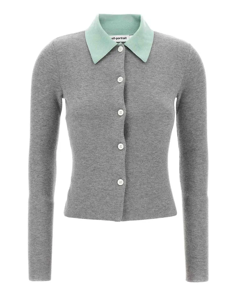 Self-Portrait Cardigan - Grau Grau