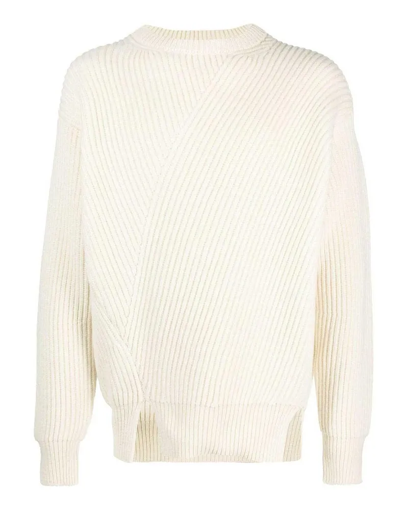 Jil Sander Rundhalspullover - Weiß Weiß