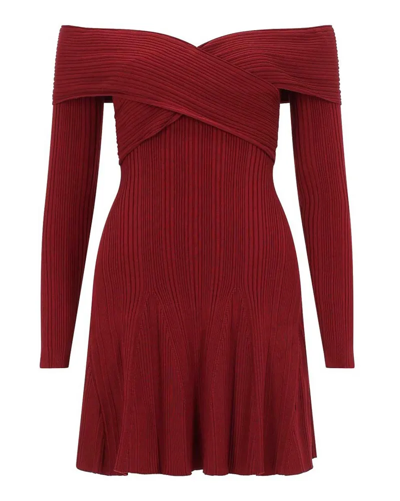 Self-Portrait Kurzes Kleid - Dunkelrot Dunkelrot