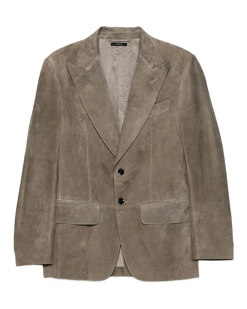 Tom Ford Lederjacke - Grau Grau