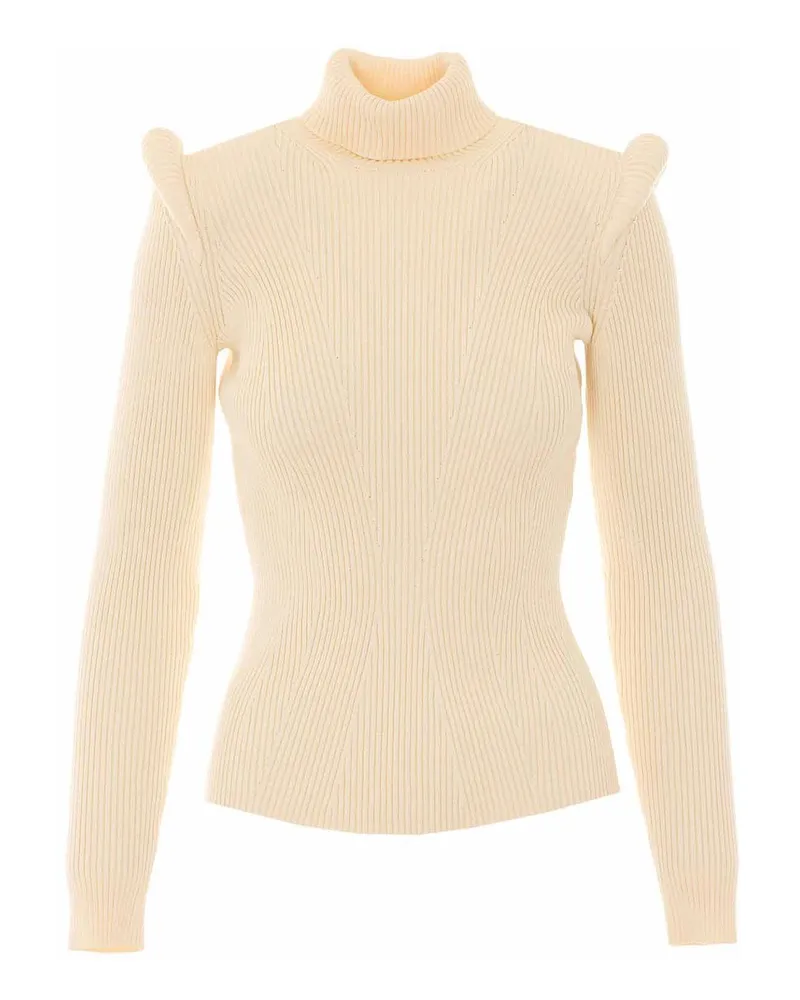Elisabetta Franchi Rundhalspullover - Weiß Weiß