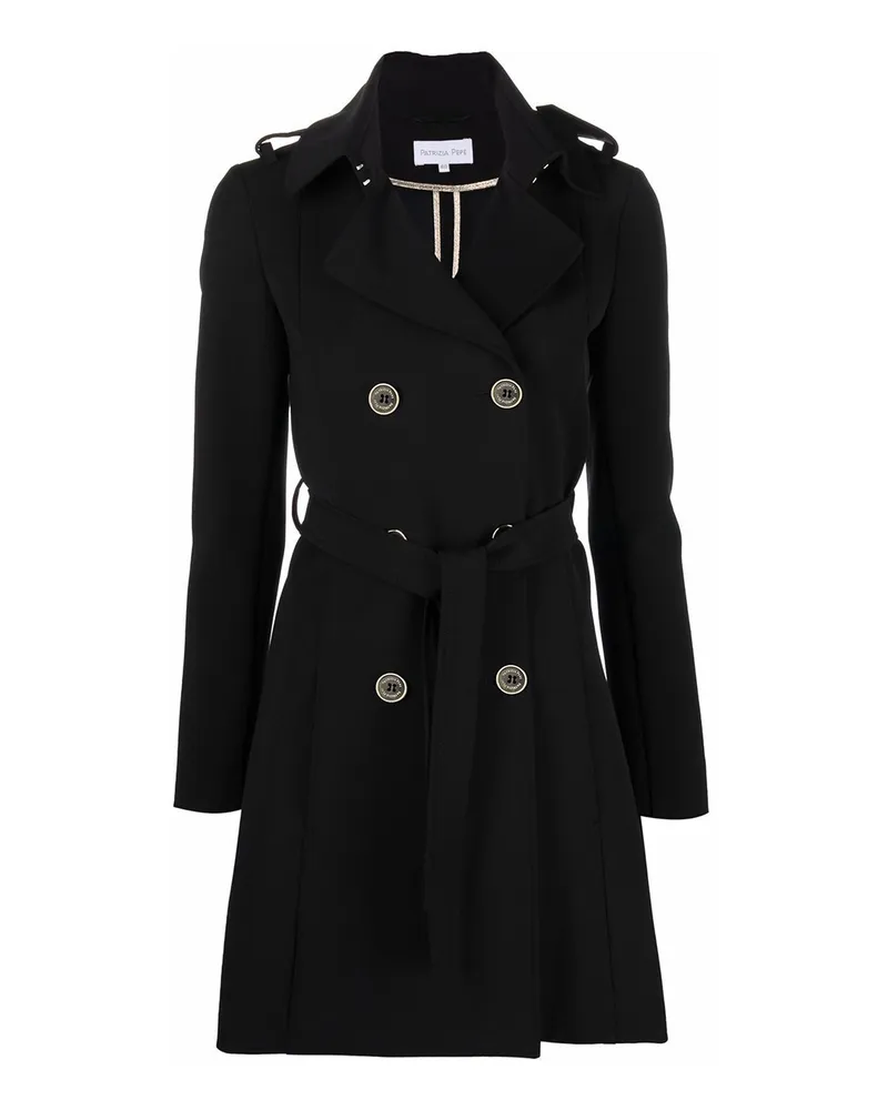 Patrizia Pepe Kurzer Mantel - Schwarz Schwarz