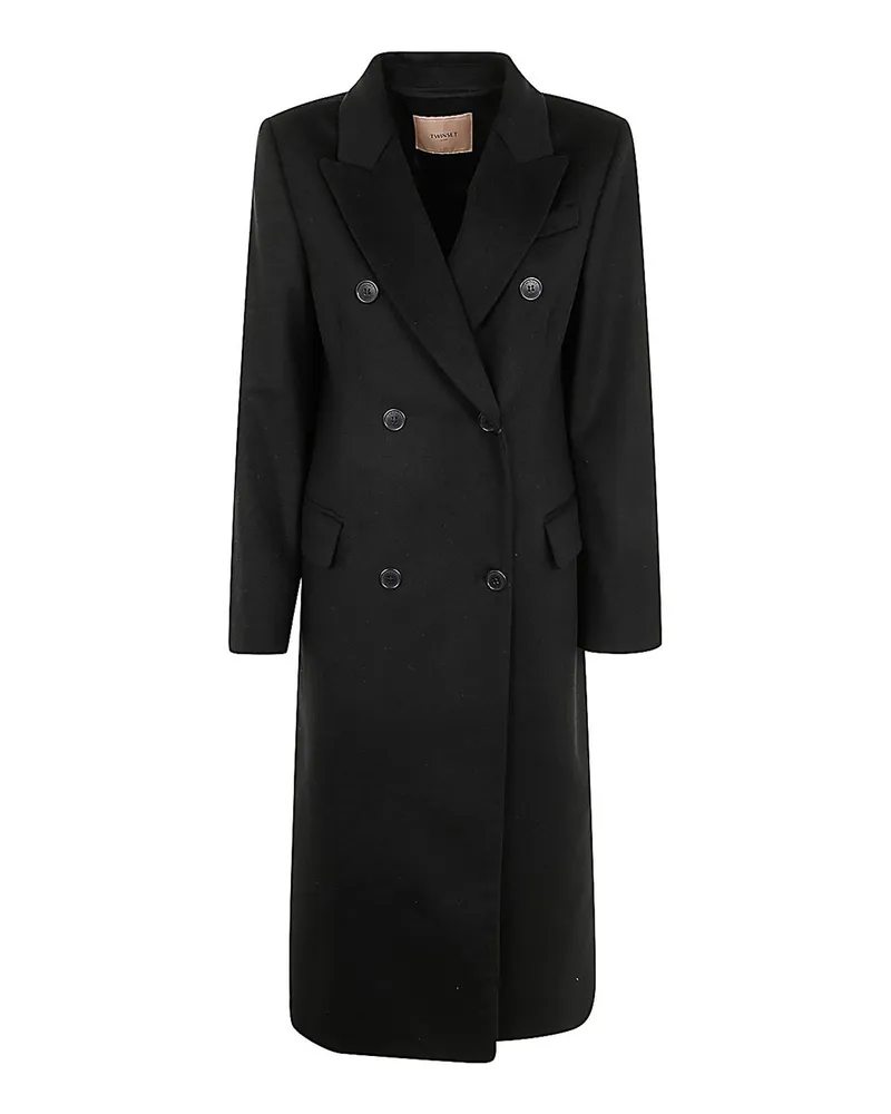 Twin-Set Kurzer Mantel - Schwarz Schwarz