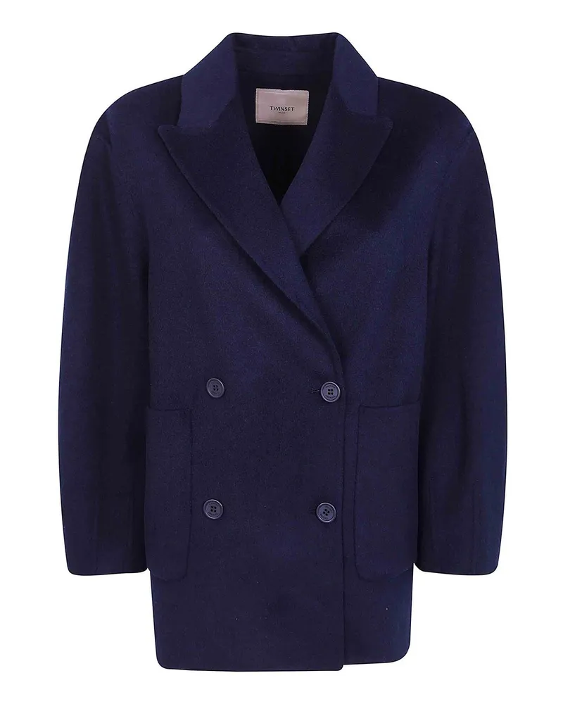Twin-Set Kurzer Mantel - Blau Blau
