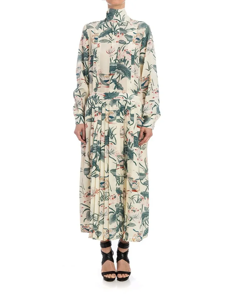 Stella Jean Knielanges Kleid - Creme Creme