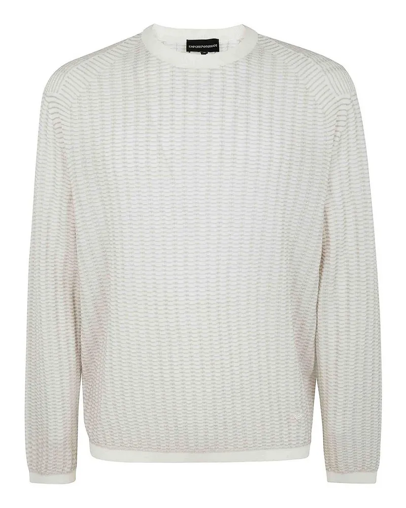 Emporio Armani Rundhalspullover - Weiß Weiß