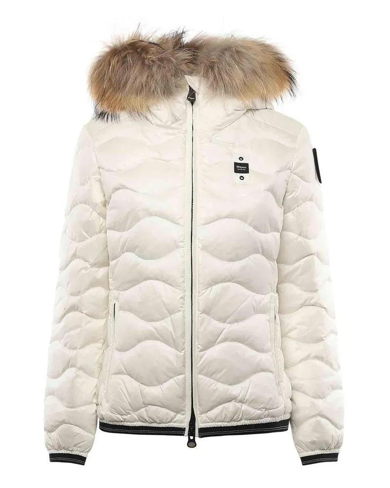Blauer Daunenjacke - Weiß Weiß