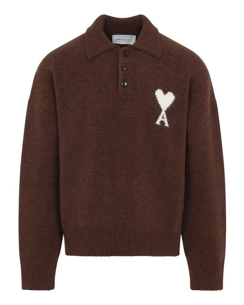 AMI Paris Poloshirt - Braun Braun
