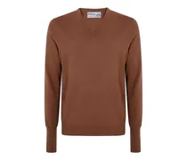 V-Pullover - Braun