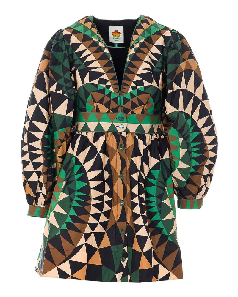 FARM Rio Kurzes Kleid - Grün Grün