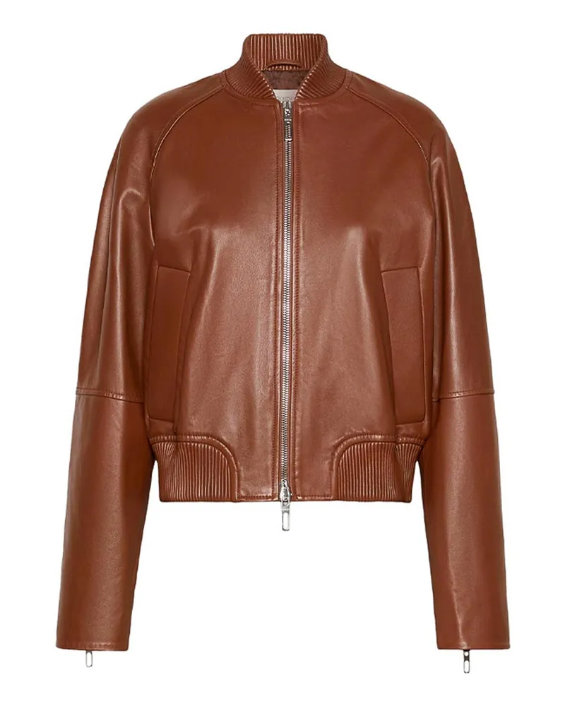 SPORTMAX Lederjacke - Braun Braun
