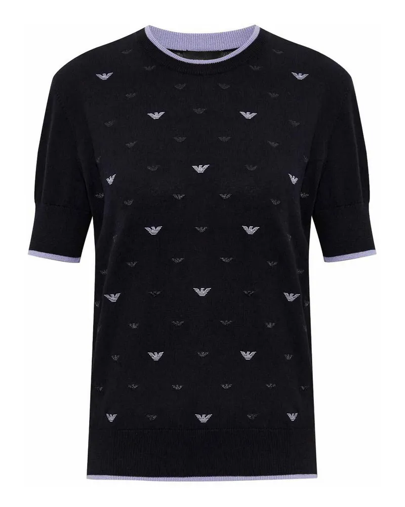 Emporio Armani Rundhalspullover - Schwarz Schwarz