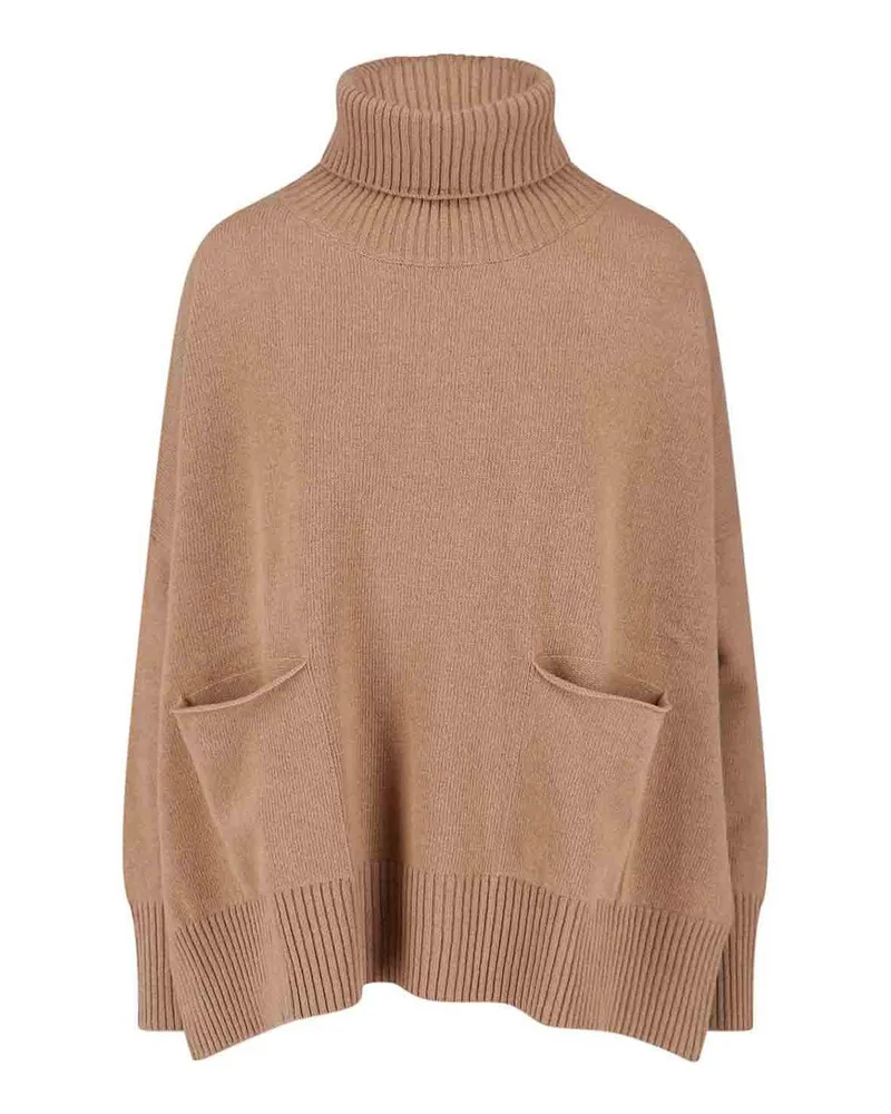 MA'RY'YA Rundhalspullover - Braun Braun