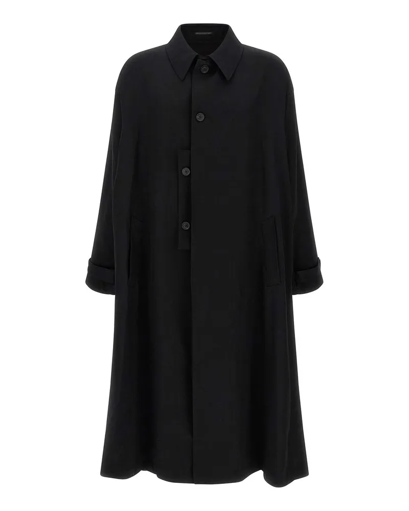 Yohji Yamamoto Kurzer Mantel - Schwarz Schwarz