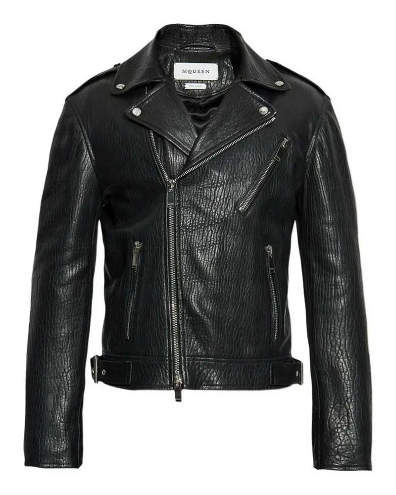 Alexander McQueen Lederjacke - Schwarz Schwarz