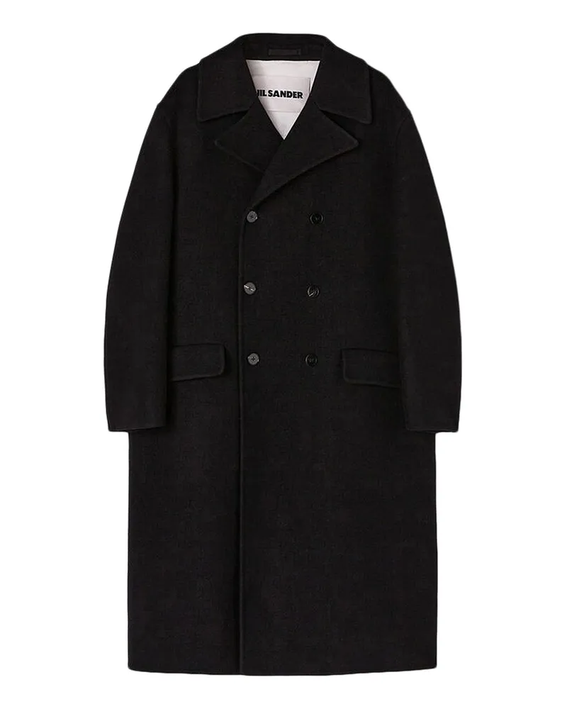 Jil Sander Langer Mantel - Schwarz Schwarz