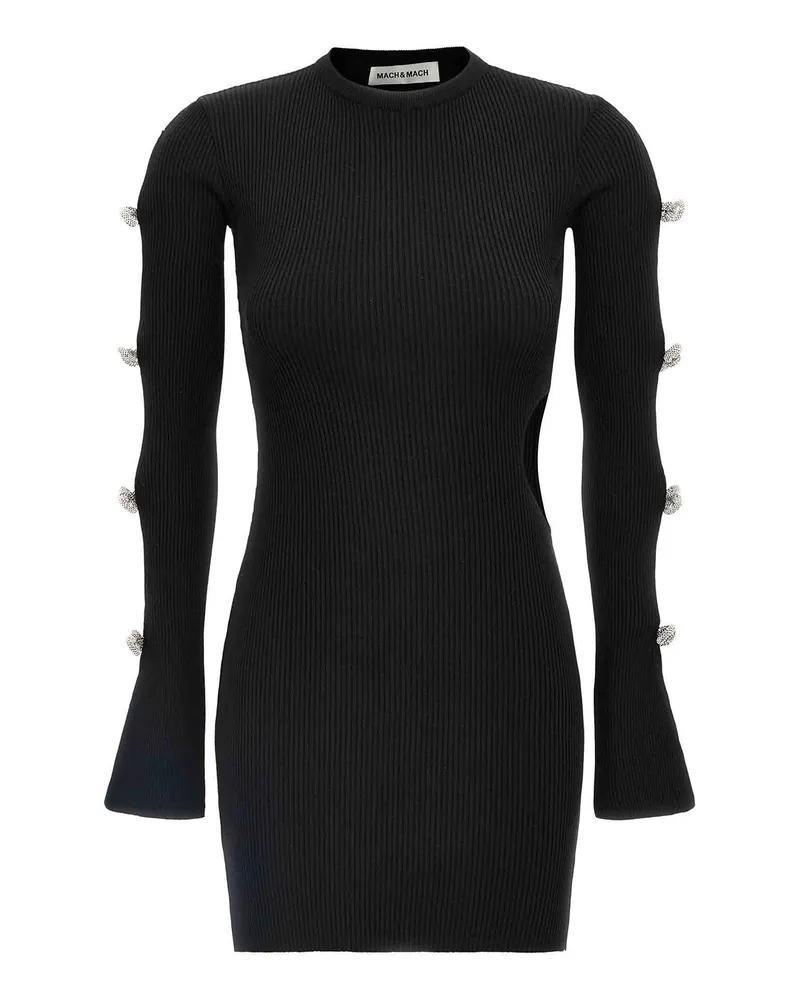 Mach & Mach Knielanges Kleid - Schwarz Schwarz