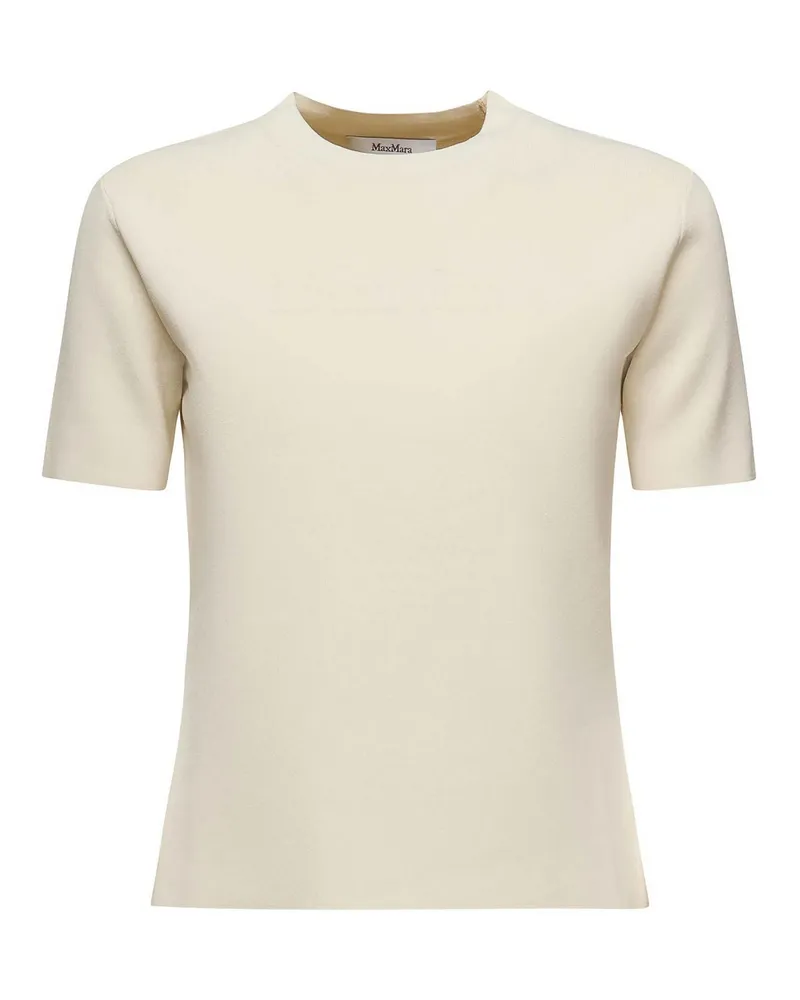 Max Mara Rundhalspullover - Weiß Weiß