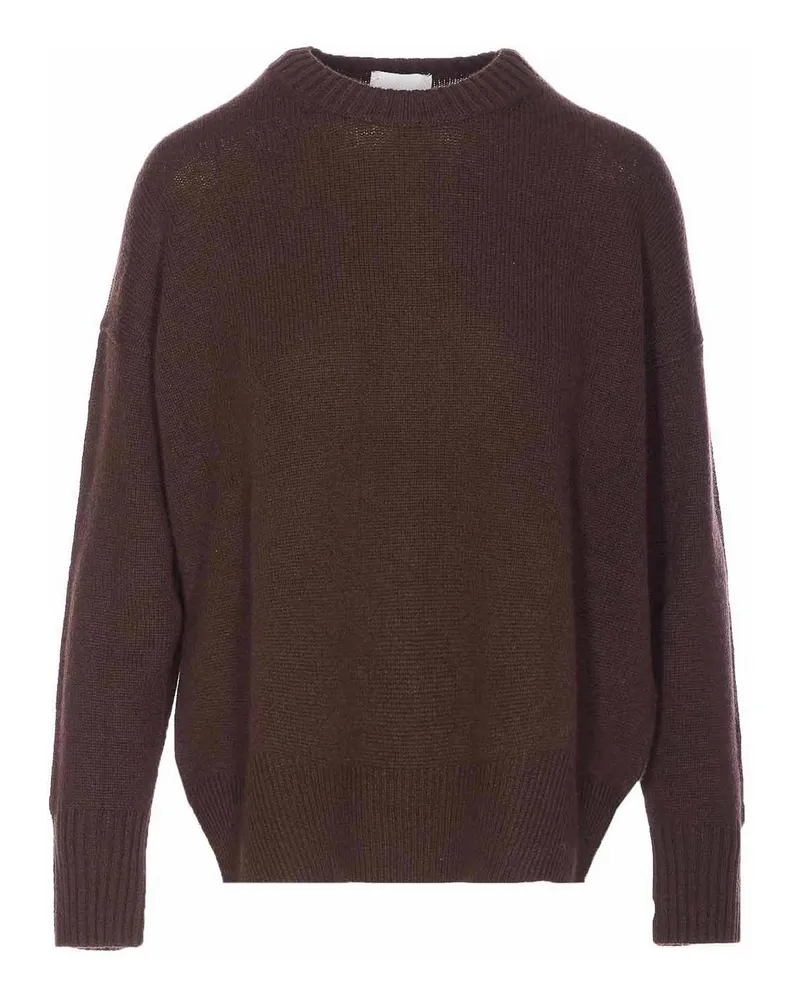 ALLUDE Rundhalspullover - Braun Braun
