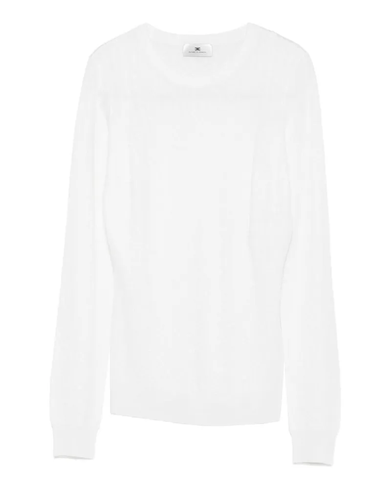 Elisabetta Franchi Rundhalspullover - Weiß Weiß