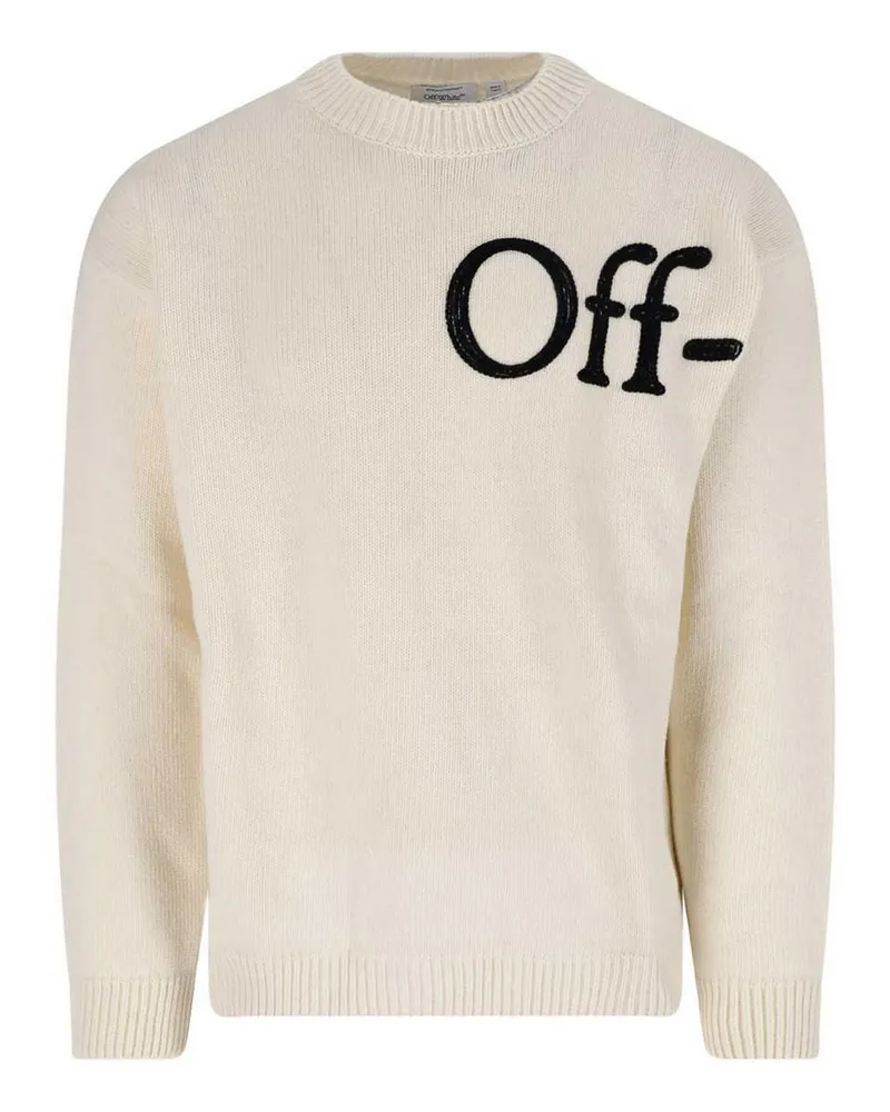 OFF-WHITE Rundhalspullover - Creme Creme