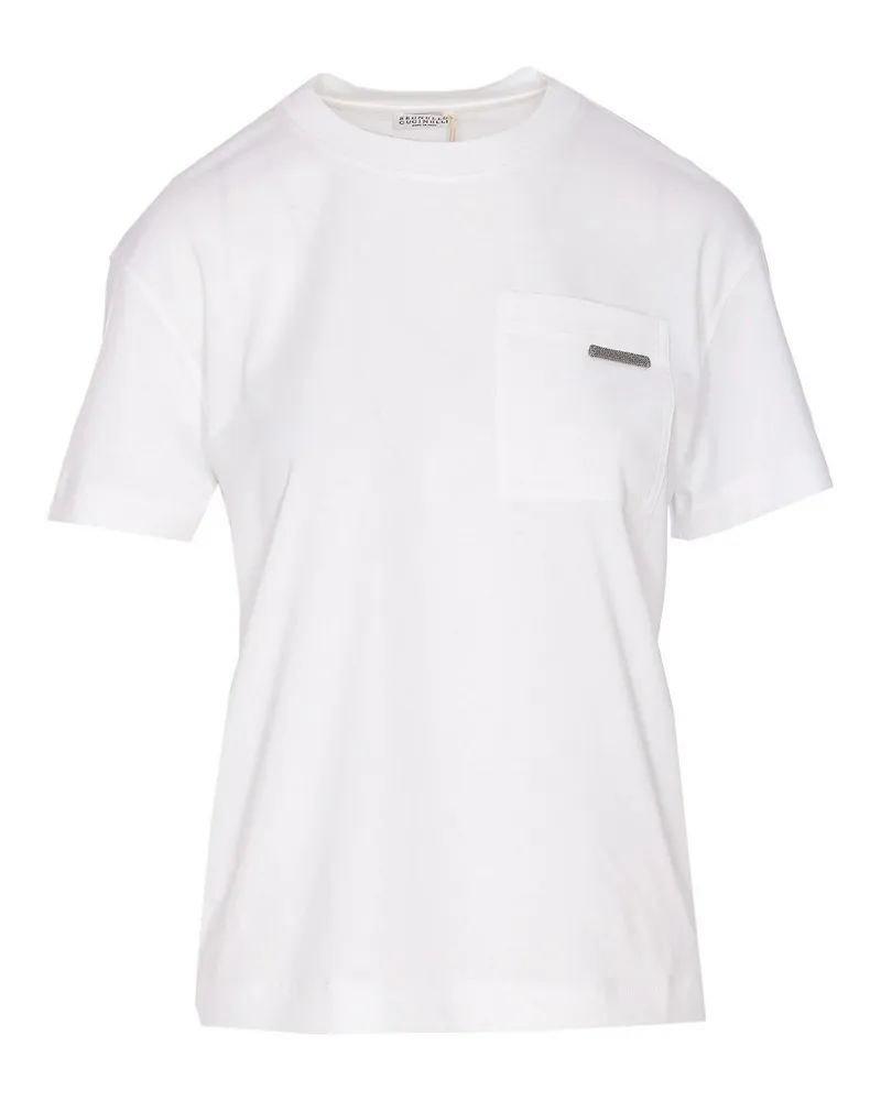 Brunello Cucinelli Rundhalspullover - Weiß Weiß