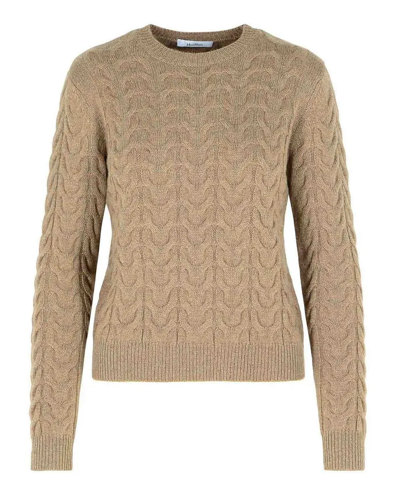 Max Mara Rundhalspullover - Beige Beige