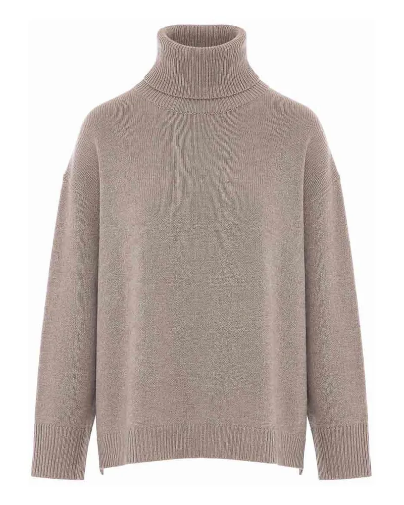 ALLUDE Rundhalspullover - Beige Beige