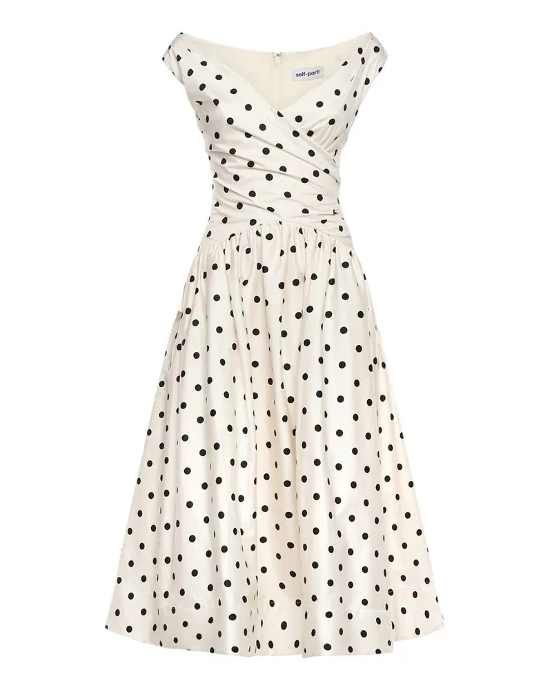 Self-Portrait Knielanges Kleid - Weiß Weiß